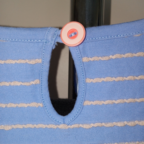 Matilda Jane Exploration Blue Beige Textured Striped Dress XS - Picture 9 of 13